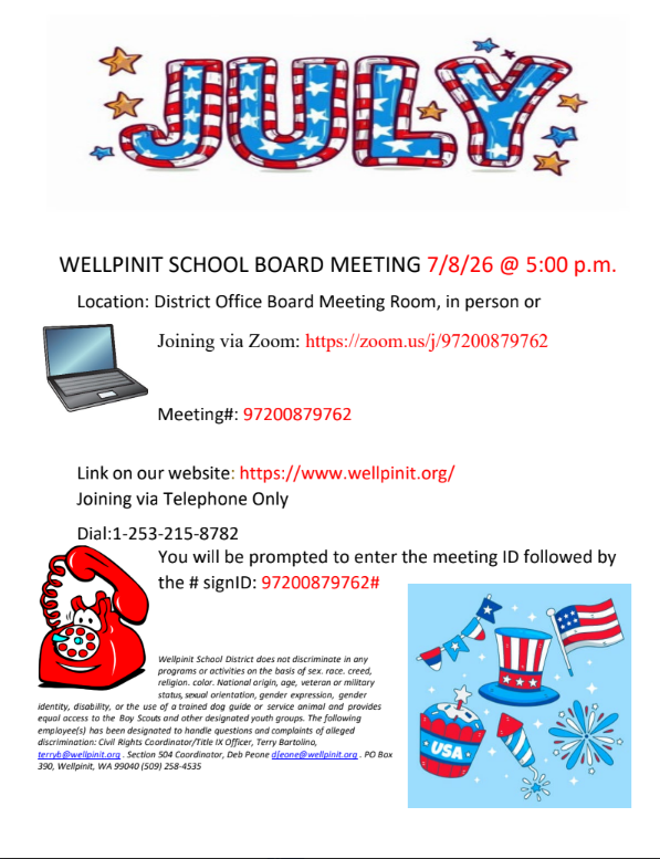 July School Board Meeting